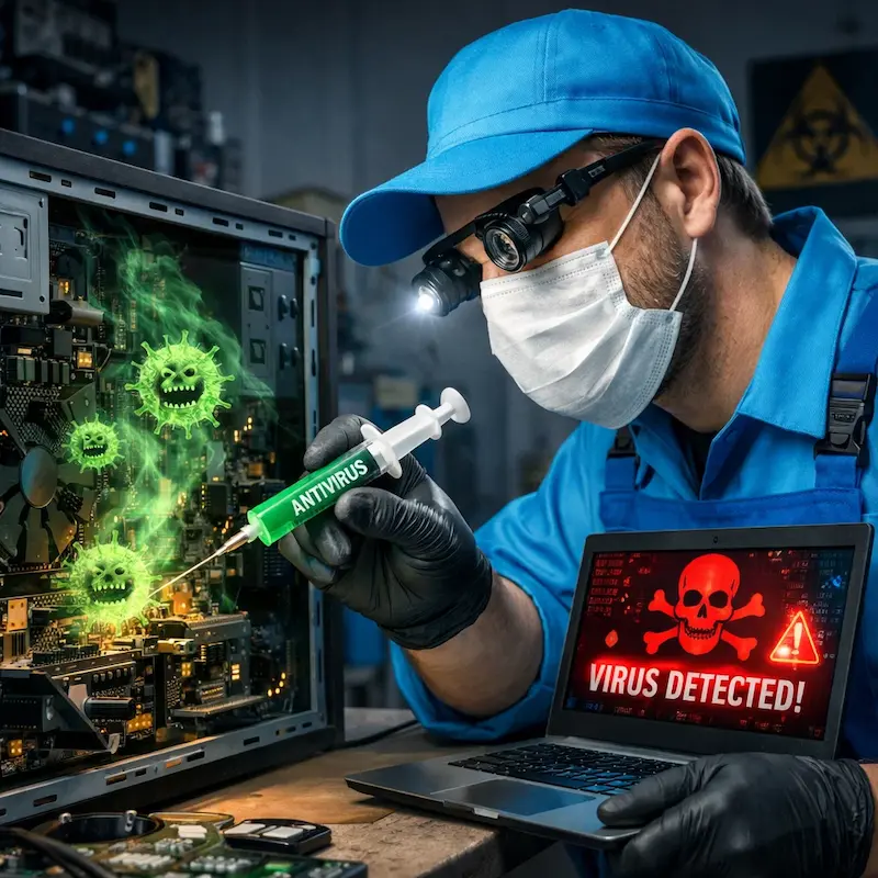 Лечение компьютера от вирусов в Егорьевске на дому